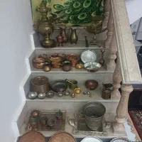 فرشی ظرف تمیز و سالم مسی وبرجی