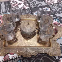 وسایل پذیرازی انتیک برنج|ظروف سرو و پذیرایی|کنگاور, |دیوار