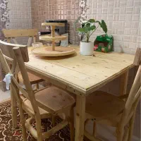 حراج میز صندلی تمام چوب جنگلی