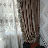 شال پرده فروشی کاملا نوعه فقط قهویی رویه