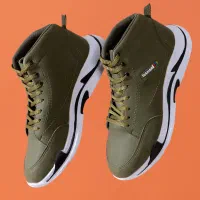 کفش ساقدار مردانه زیتونی مدل EMTO