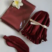 کلاه خواب دورو ساتن ساده و طرحدار ، پک کرلی روبان