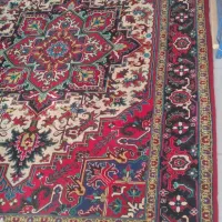 فرش ۶ متری دستبافت هریس تاجری سفید زمینه