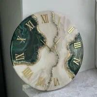 ساعت دیواری رزینی گل خشک