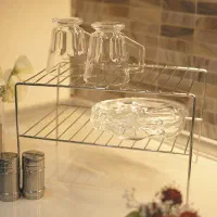 راف نظم دهنده کابینت روکش دار و استیل/هایپرکالا