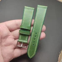 بند ساعت ۲لایه چرم طبیعی گاوی دستدوز با سگک استیل