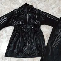 کت لی دخترانه با شلوار دمپا،مانتو چرم نگین دار|لباس|اندیشه, اندیشه فاز ۳|دیوار