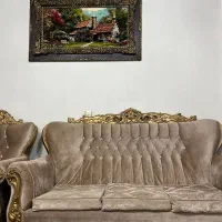 مبل هفت نفره رنگ طلایی بژ|مبلمان خانگی و میز عسلی|بندر انزلی, پردیس|دیوار