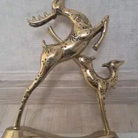 آهو برنزی سنگین اصل برنز هندی شمعدان