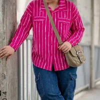 شومیز سایز بزرگ زنانه۲XL تا ۵XL کرپ حریر خنک