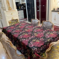 رومیزی طرح شب یلدا پارچه مخمل شانل زیر سفره یلدایی|پرده، رانر، رومیزی|تبریز, |دیوار