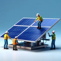 نیروی نصب برق خورشیدی حرفه ای و متعهد
