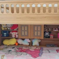 تخت دو طبقه باراد جا دار سه کشو زیر تخت