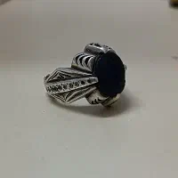 انگشتر کار دست بسیار زیبا یاقوت سیاه نقره