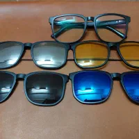 عینک با شیشه بلوکات به همراه چهار کاور همراه آن|زیورآلات و اکسسوری|جهرم, |دیوار