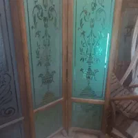 پارتیشن چوب و شیشه سندبلاست تزیینی