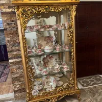 بوفه چوبی ورق طلا