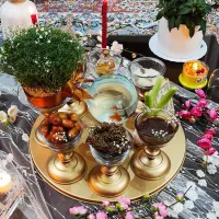 هفت سین برنجی و بلور