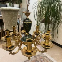 لوستر ۸ شعله سبز و طلایی|لوستر و چراغ آویز|تهران, یوسف‌آباد|دیوار