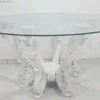 میز مجلسی نهارخوری شیشه ای