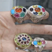 انواع انگشتر نقره جواهری وعقیق مردانه