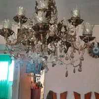 لوستر ۵ شاخه (۱۰شعله)برنزی و دیوارکوب