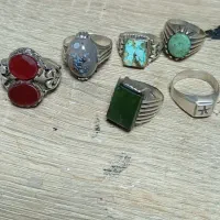 درود بر شما تعدادی انگشتر نقره و سنگهای معدن|جواهرات|شیراز, گود خزینه|دیوار