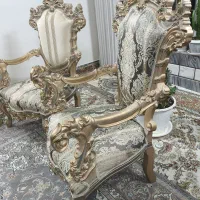 مبل سلطنتی ۷نفره بامیز(درحدنوکیفیت عالی،|مبلمان خانگی و میز عسلی|ابریشم, |دیوار