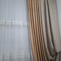 پرده کرم نسکافه ای والن دار|پرده، رانر، رومیزی|قم, زاویه|دیوار