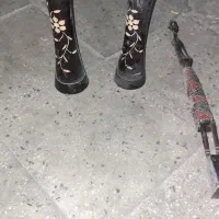 دوعدد گلدان قد ۳۰چوبی ومجسمه چوبی|مجسمه، تندیس، ماکت|تهران, آذربایجان|دیوار