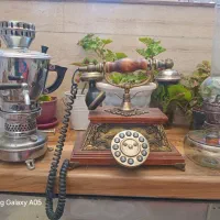سماور کوچیک نفتی چراغ نفتی تلفن قدیمی سلطنتی
