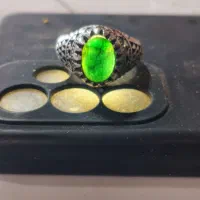 انگشتر نقره زمرد سبز کلمبیایی اصلی