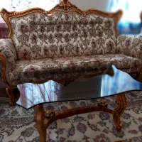 مبل سلطنتی چوبی ست ۷ نفره و جلو مبلی
