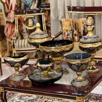 کریستال دکوری چک طلاکوب گلدون پذیرایی آنتیک نوبرنز