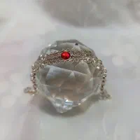 دستبند نقره ملیله کاری اصفهان نگین قرمز کد ۹۵۲