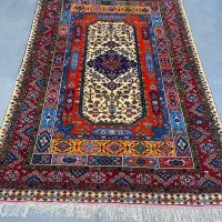 فرش دستباف (بساک)۳ متری چله ابریشم نقشه قم|فرش|مشکیندشت, |دیوار