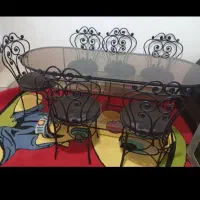 میزناهارخوری فرفوژه به همراه ۶ صندلی جنس محکم|میز و صندلی غذاخوری|بومهن, |دیوار