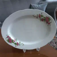 دیس گل سرخ سایز کوچک لبه طلایی