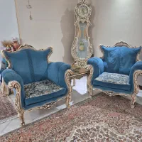 مبل استیل بامیز غذاخوری و ساعت ایستاده|مبلمان خانگی و میز عسلی|تهران, قاسم‌آباد|دیوار