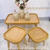 جلو مبلی مستطیل لبه دار خودرنگ چوب