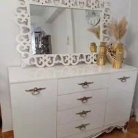 آینه و کنسول سفید طلایی|بوفه، ویترین، کنسول|شهر ری, منصوریه منگل|دیوار