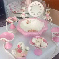 سفره هفت سین  صورتی رنگ‌