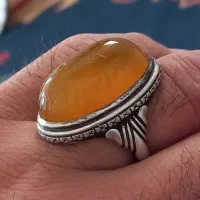 انگشتر نقره با سنگ خاص و درشت همراه با دعا