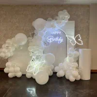 تم بادکنک آرایی لاکچری با استند تولد اجرا در محل