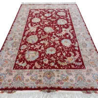 فرش دستباف ۶ متری طرح افشان زمینه زرشکی