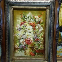 تابلو فرش گل سبدچوبی سیدیان
