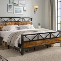 تخت خواب فلزی چوبی سرویس خواب کد۶۷۱