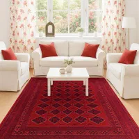 فرش دستباف (بساک) جفت ۹ متری بلوچ براق ریز باف