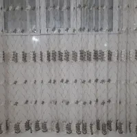 پرده تور گلدار