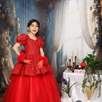 دوخت پیراهن پرنسسی دخترانه شیک